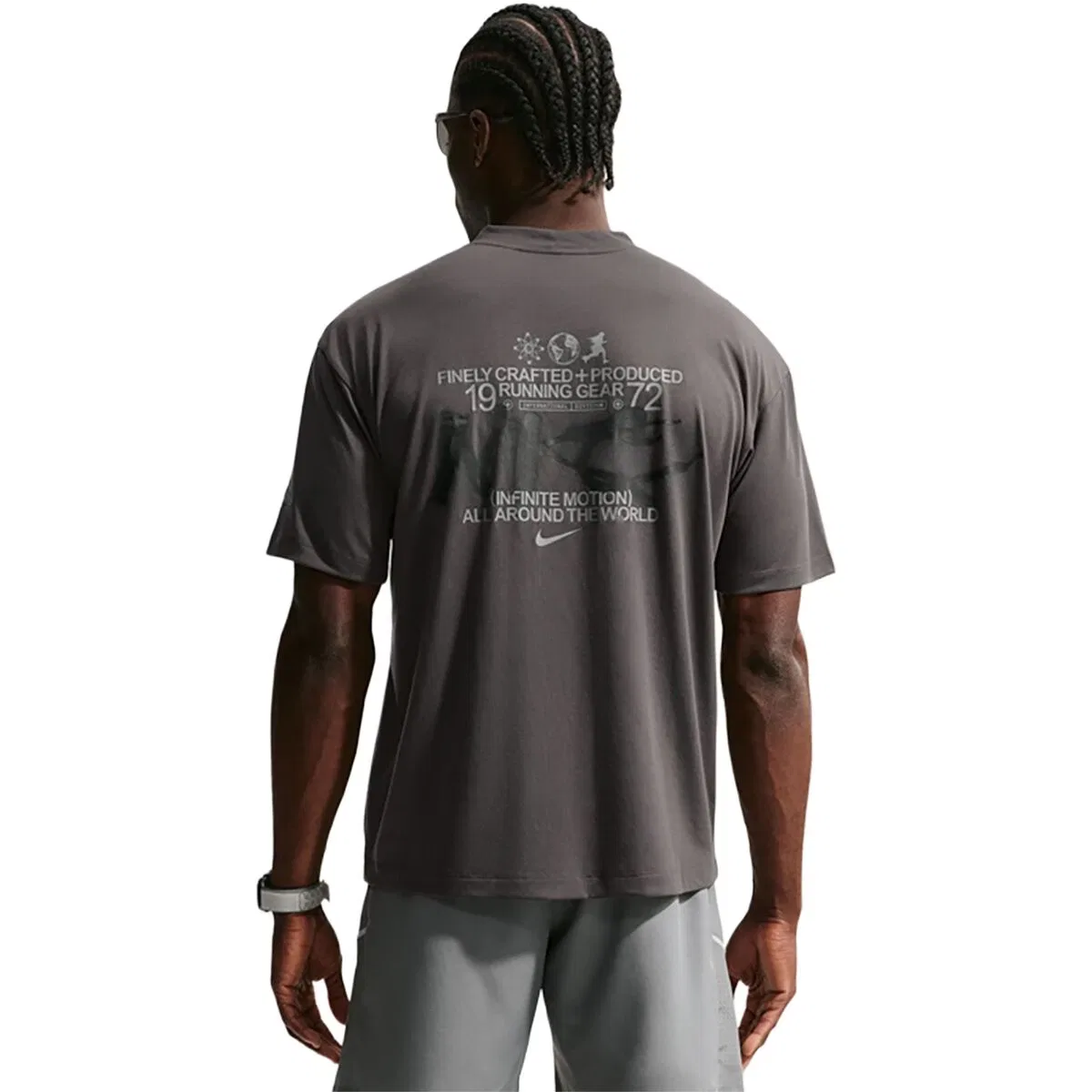 Мужская футболка с коротким рукавом Dri-FIT Disrupt Nike, Medium Ash/Black