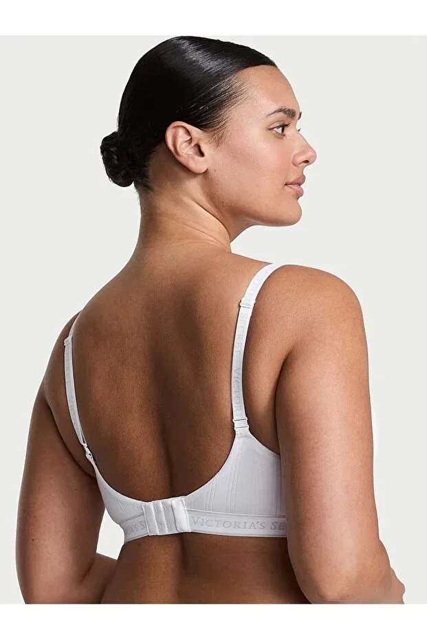 Женский бюстгальтер без косточек с v-образным вырезом Ultra Thin Modal Lightly Padded Supportive Wirefree Bra Victoria'S Secret, Vs White — фото 2