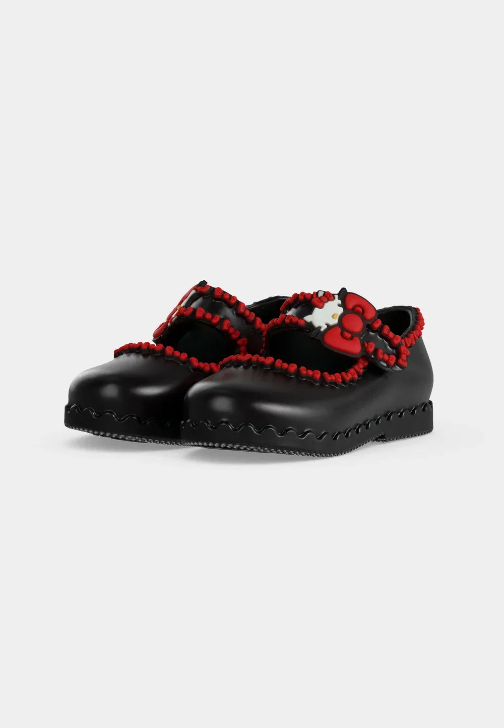 Балетки Hip x Hello Kitty и друзья с ремешком на щиколотке Mini Melissa, Black/Red — фото 3