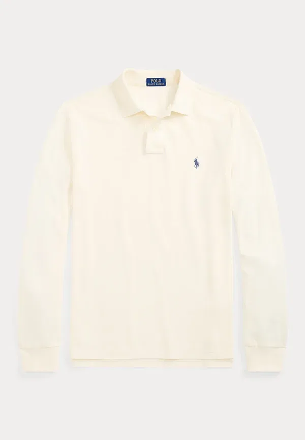 Поло из пике, Slim Fit, Custom slim fit mesh polo shirt, Polo Ralph Lauren, pale cream, кремовый — фото 4