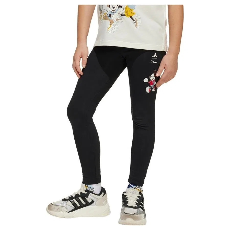 Детские леггинсы с принтом Mickey Mouse adidas, Черный — фото 2