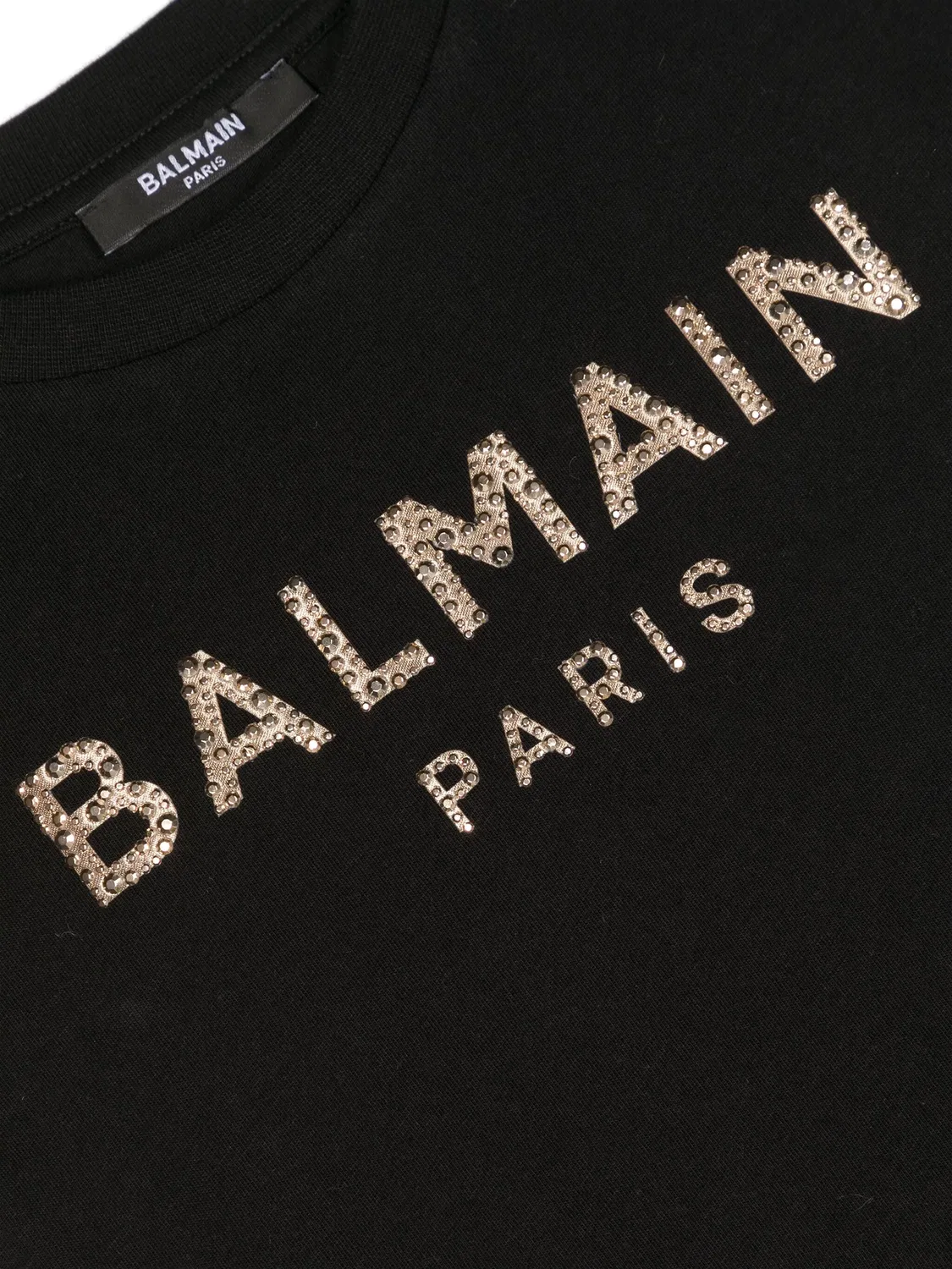 Платье без рукавов с отделкой из страз Balmain, черный — фото 2