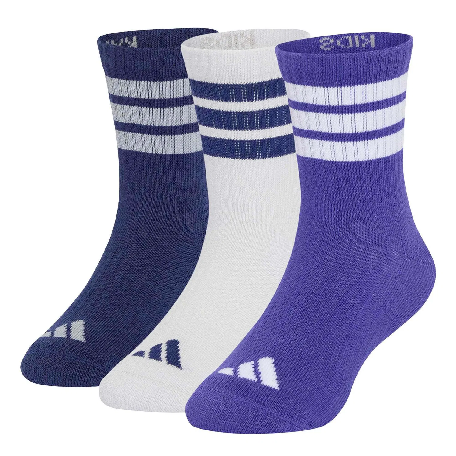 Детские носки с 3 полосками Adidas Sport 3S Kd C Crw 3P, Violett