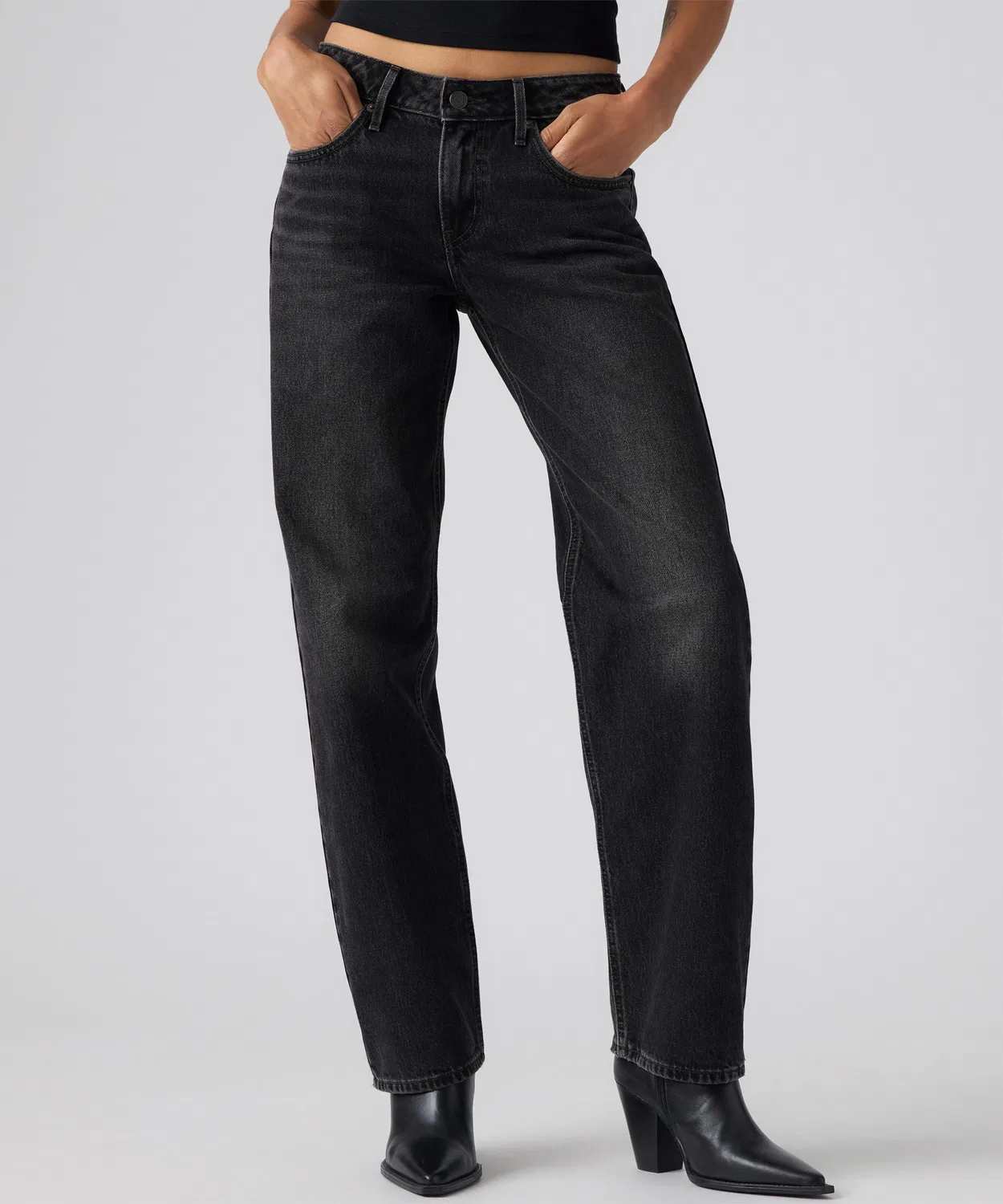 Женские джинсы прямого кроя с низкой посадкой Low Straight Levi's, Black
