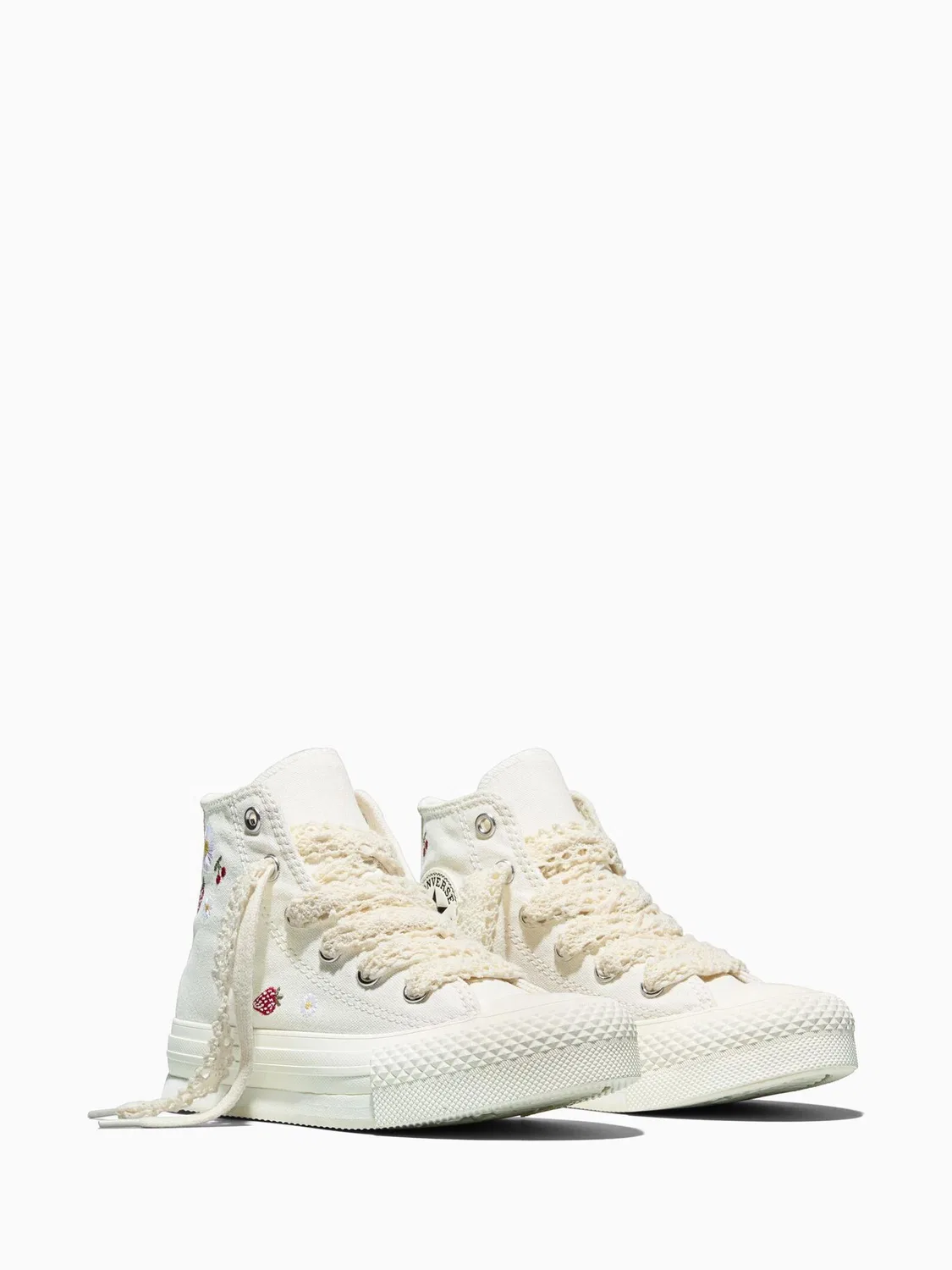 Кеды Converse Chuck Taylor EVA Lift Strawberry Print, белые — фото 3