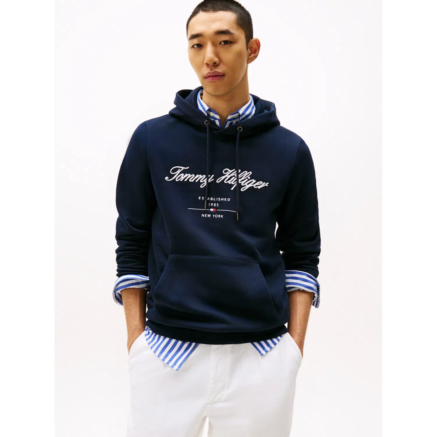 Мужской худи с капюшоном и вышитым логотипом Tommy Hilfiger, Desert Sky