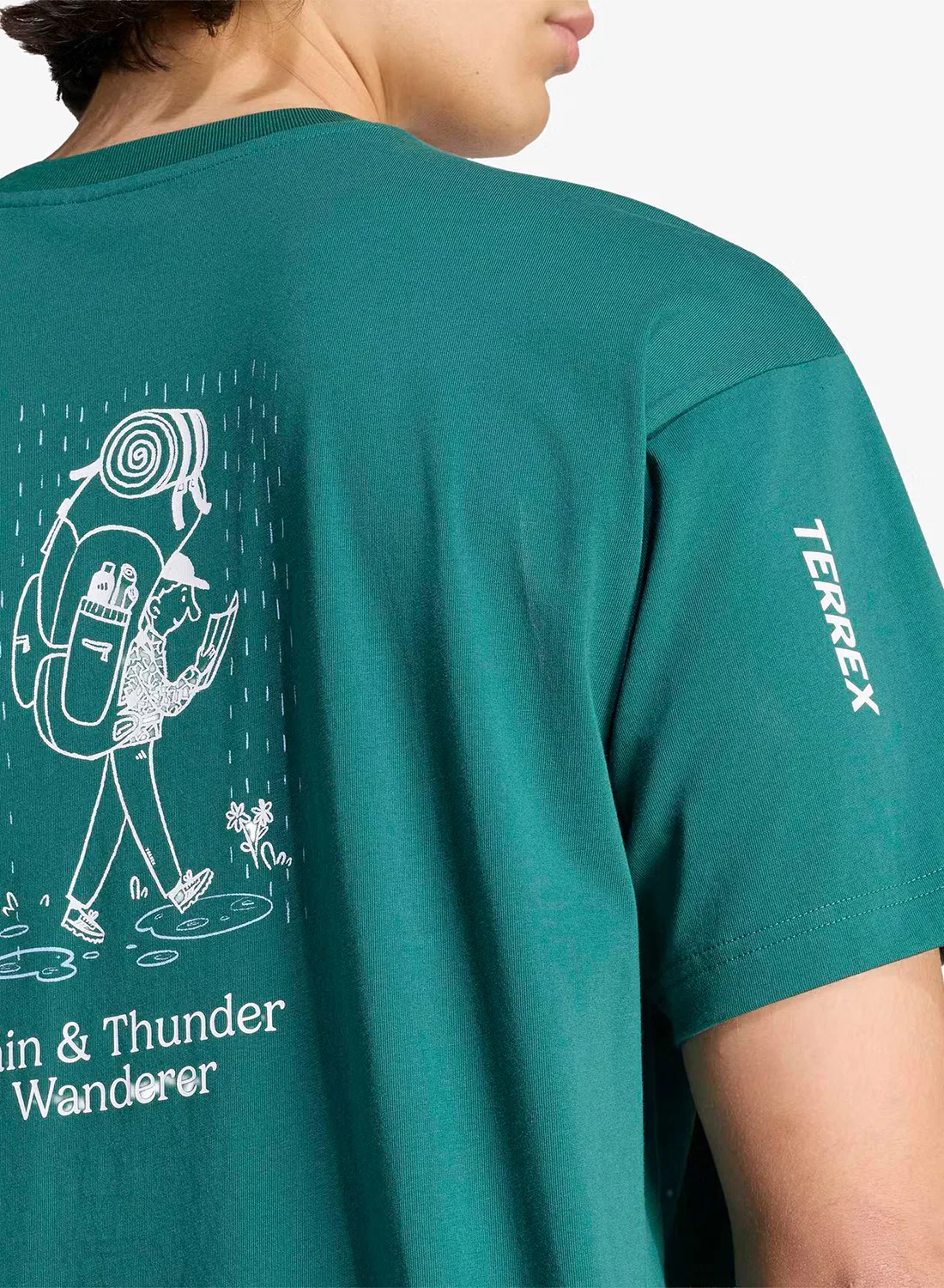 Футболка с принтом Terrex Wanderer Graphic Adidas, зеленый — фото 4