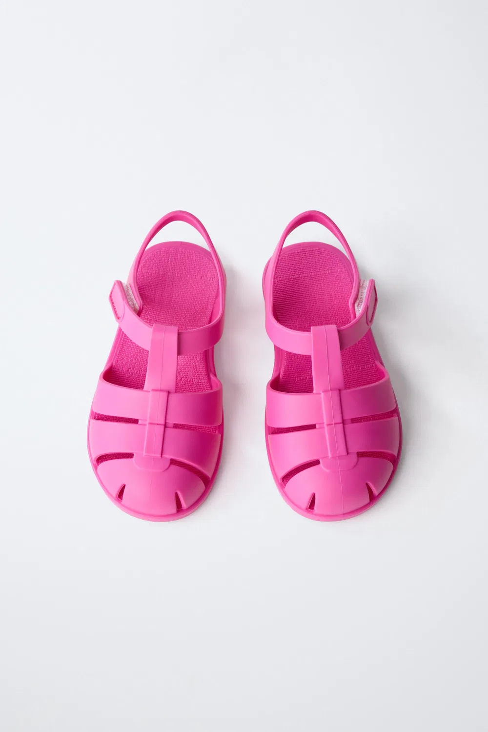 Сандалии с резиновой клеткой ZARA, Fuchsia — фото 4