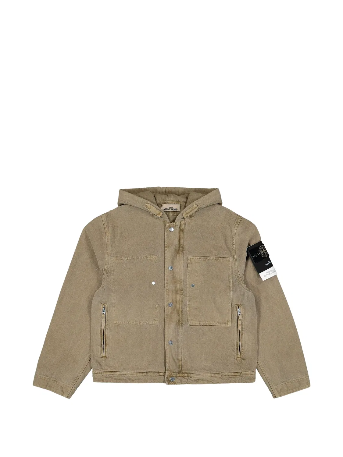 Куртка с капюшоном Q100045 из габардина Stone Island, нейтральные