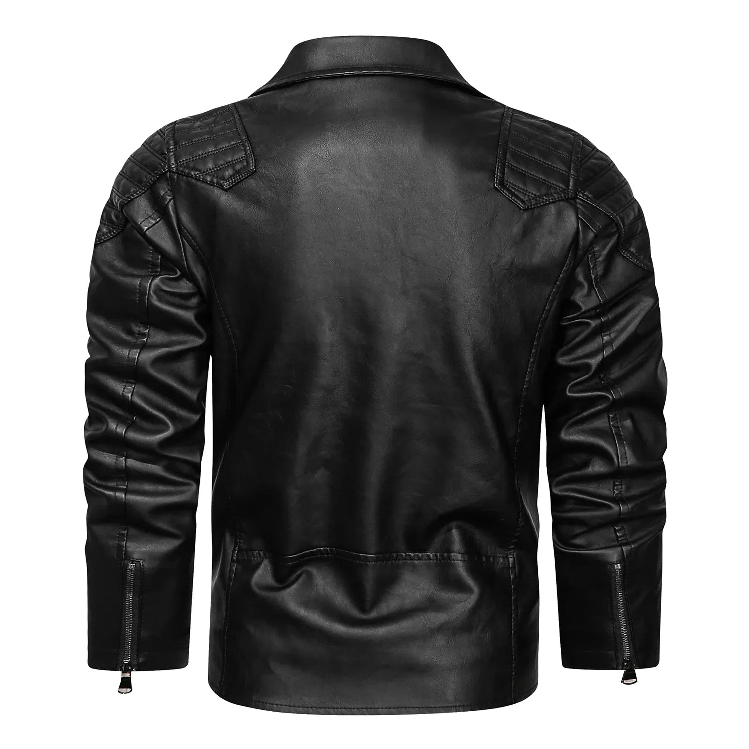 Мужская куртка из замши с длинным рукавом, Zzo5-Black — фото 4