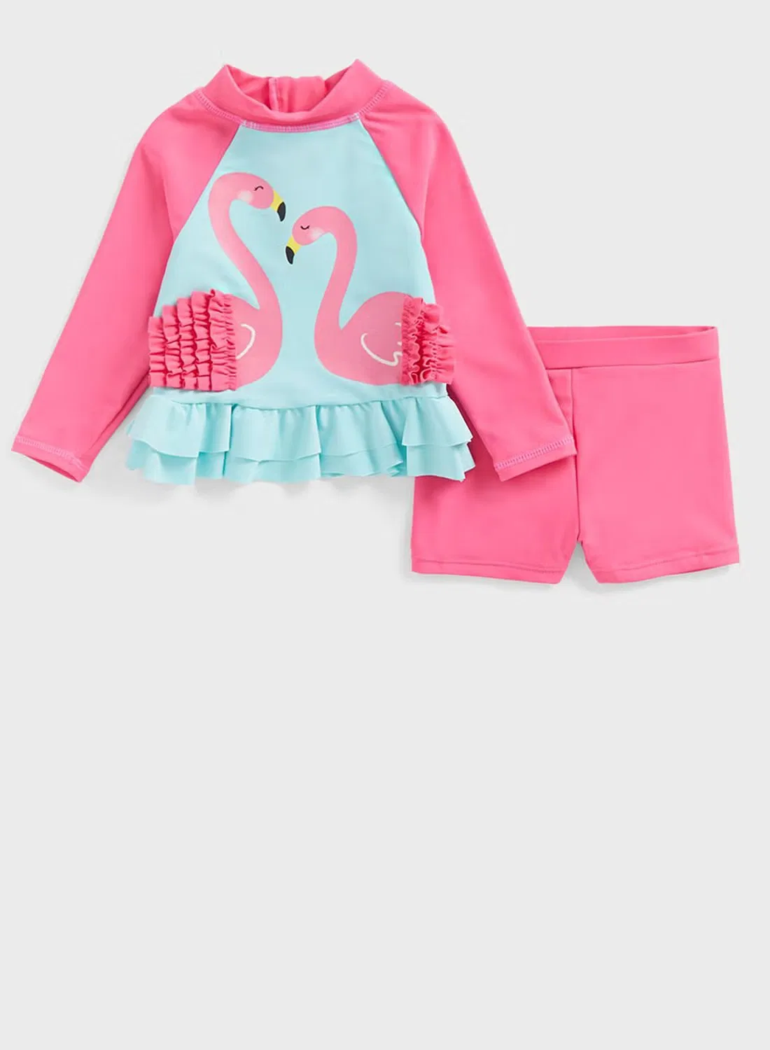 Комплект футболки и шортов с принтом фламинго Mothercare, розовый