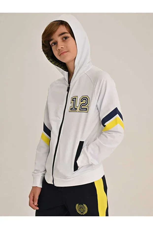Детская толстовка для девочек с принтом College Fb 12 Fenerium, White — фото 4