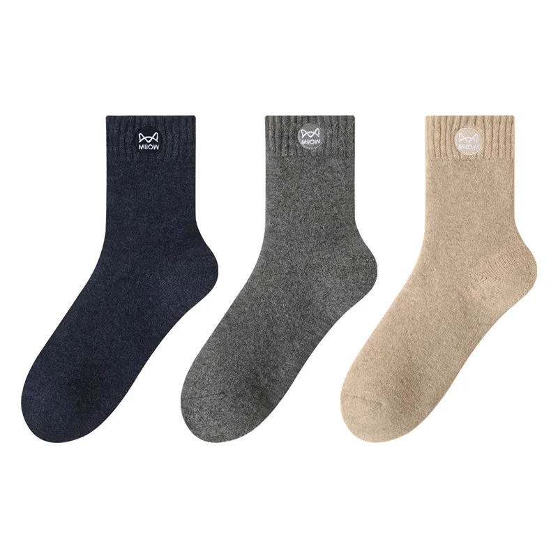 Детские носки до середины икры, комплект из 3 пар, 3 Pack (Blue+Dark Gray+Khaki), MIIOW
