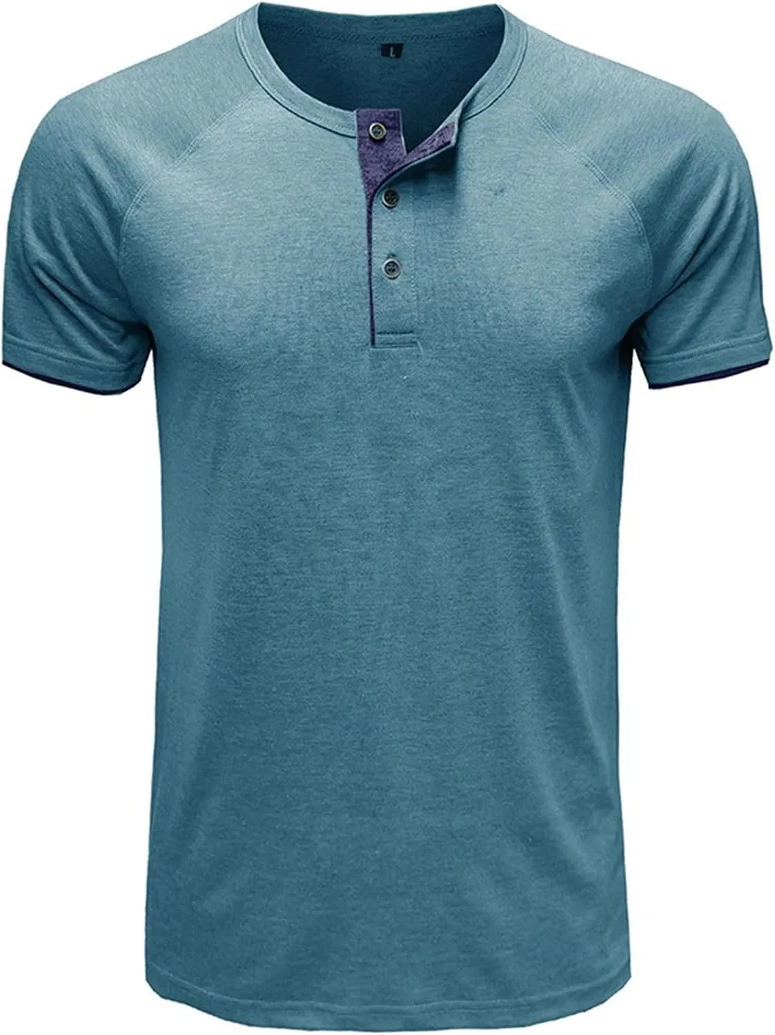 Мужская хенли-футболка из хлопка Slim Fit, Blue — фото 2