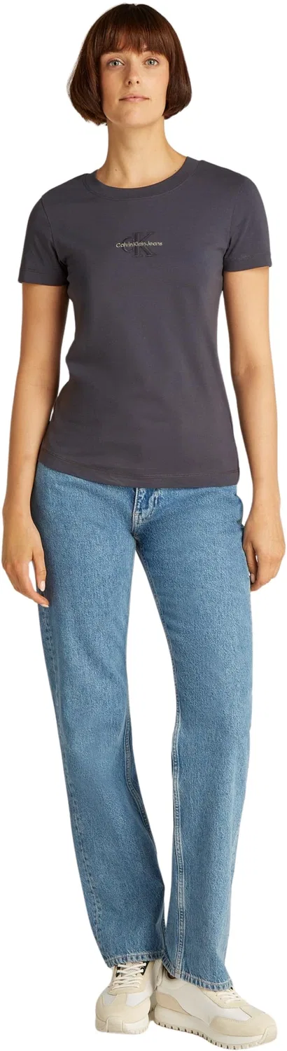 Женская футболка с коротким рукавом Monologo Slim Tee Calvin Klein, Black (Ebony) — фото 4