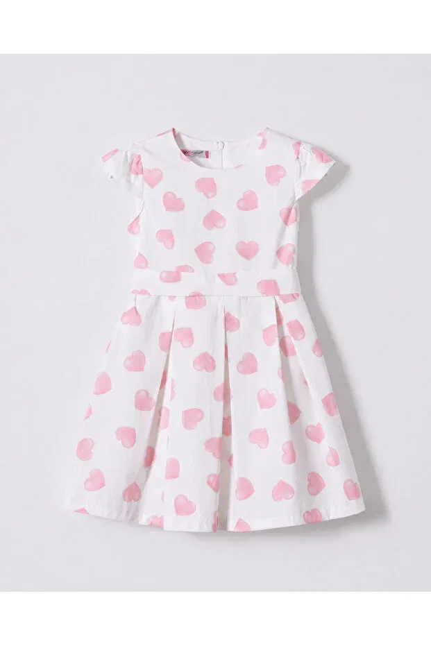 Детское платье для девочек хлопковое Heart Patterned Gamzelim, Pink — фото 2