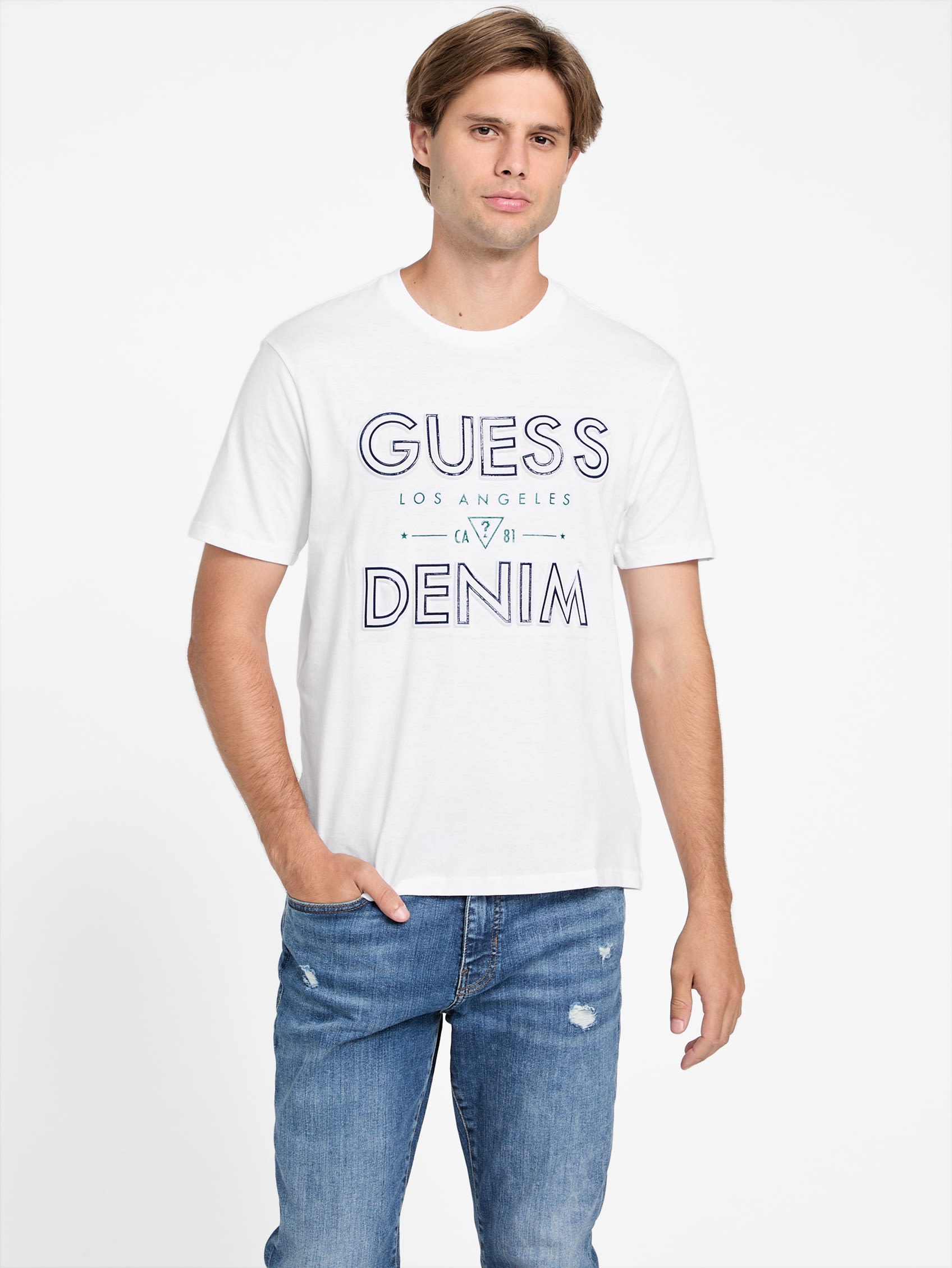 

Футболка с логотипом Eco Lanno Guess Factory, цвет pure white