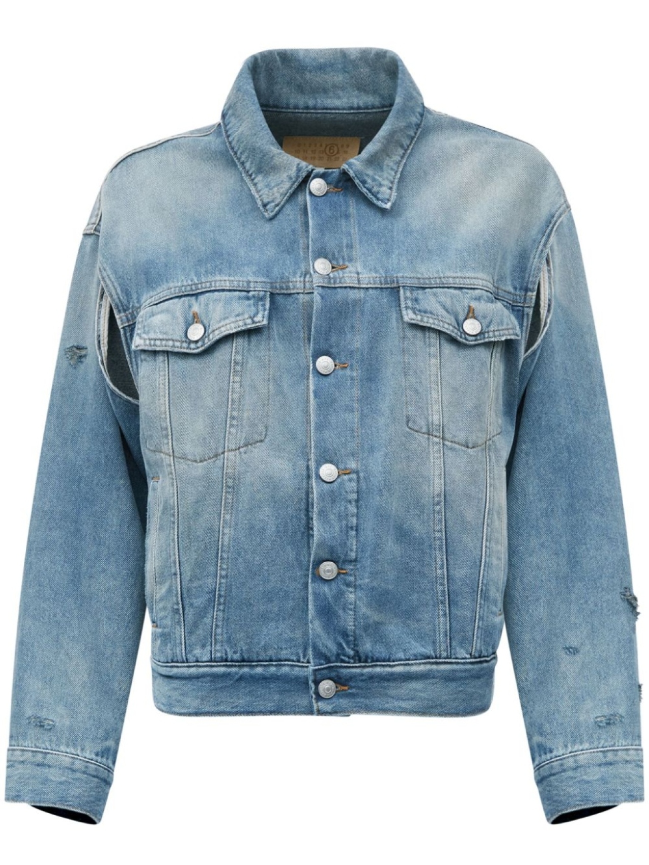 

MM6 Maison Margiela джинсовая куртка с декоративной строчкой, синий