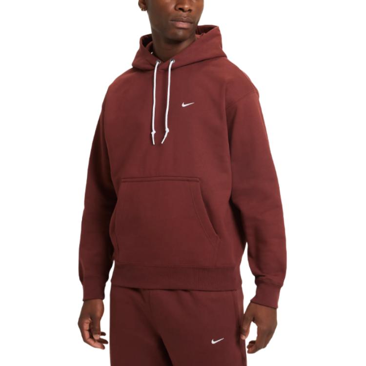 Свитшот с капюшоном Solo Swoosh мужской флисовый Nike, коричневый — фото 3