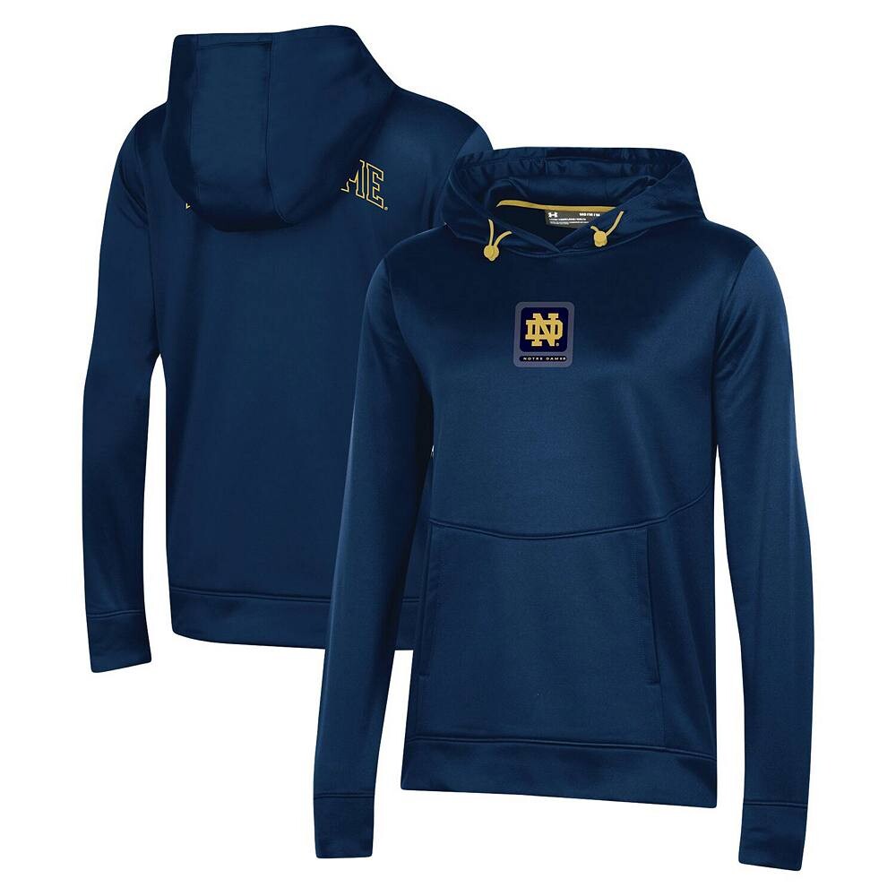 

Женский темно-синий пуловер с капюшоном Under Armour Notre Dame Fighting Irish 2023 Sideline Performance, цвет Ntd Navy