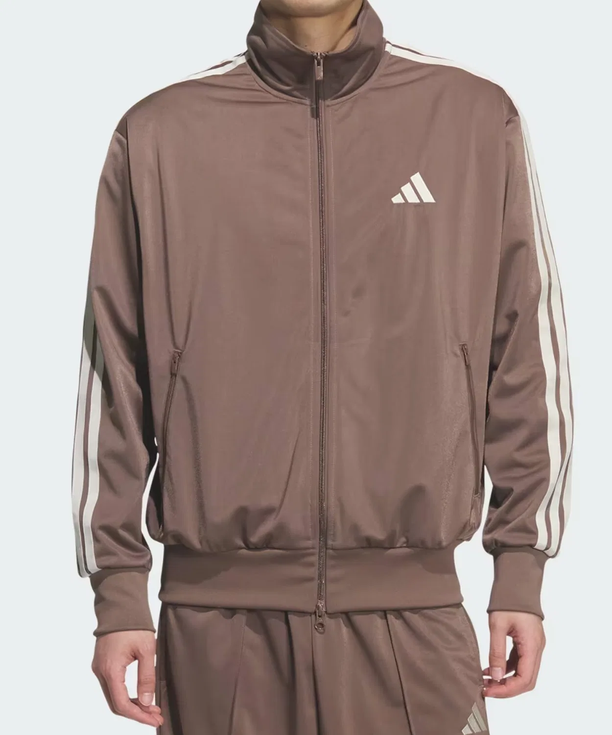 Трек-джекет adidas с технологией CLIMACOOL, коричневый