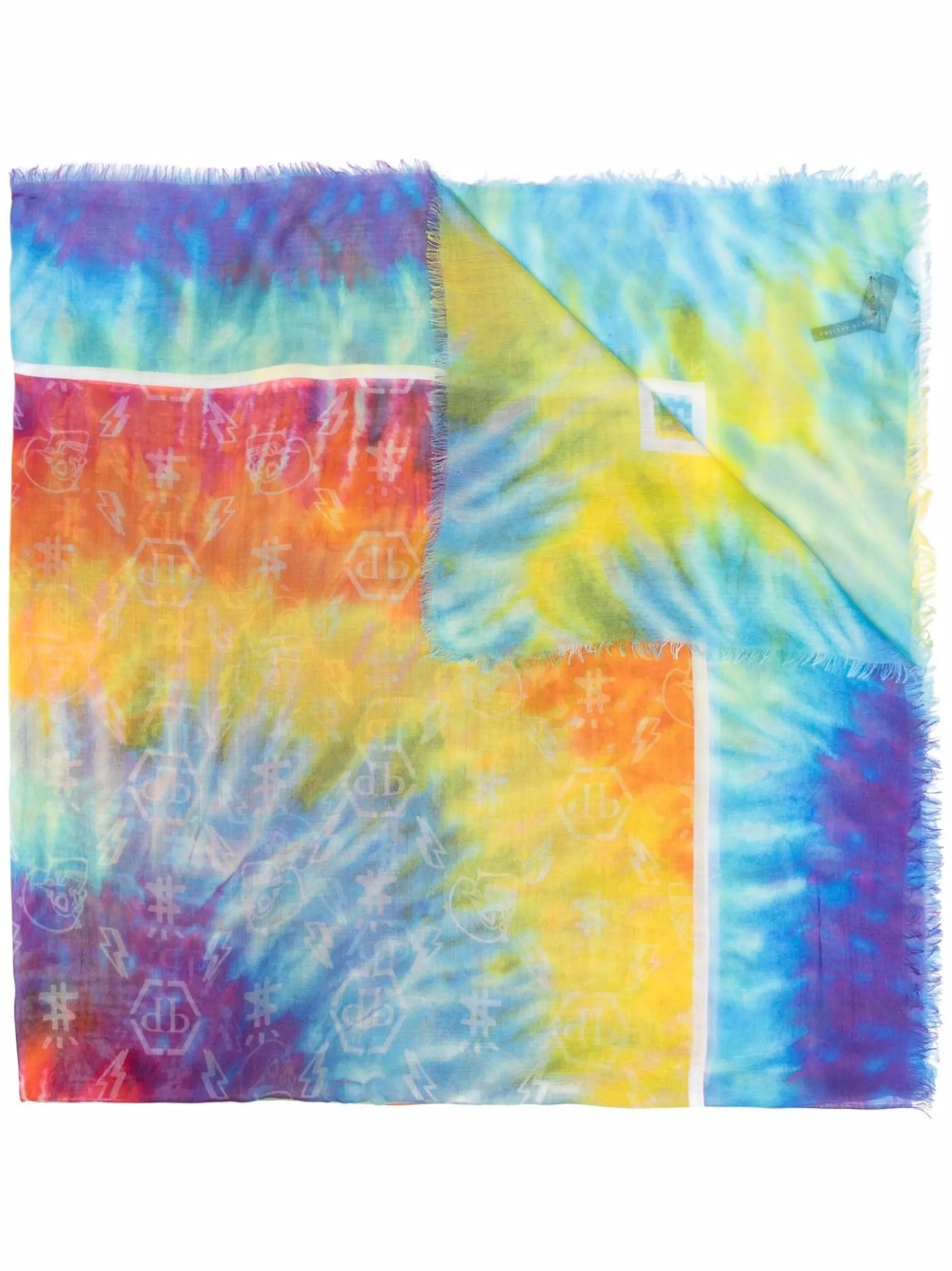 

Шарф с принтом тай-дай Philipp Plein, синий