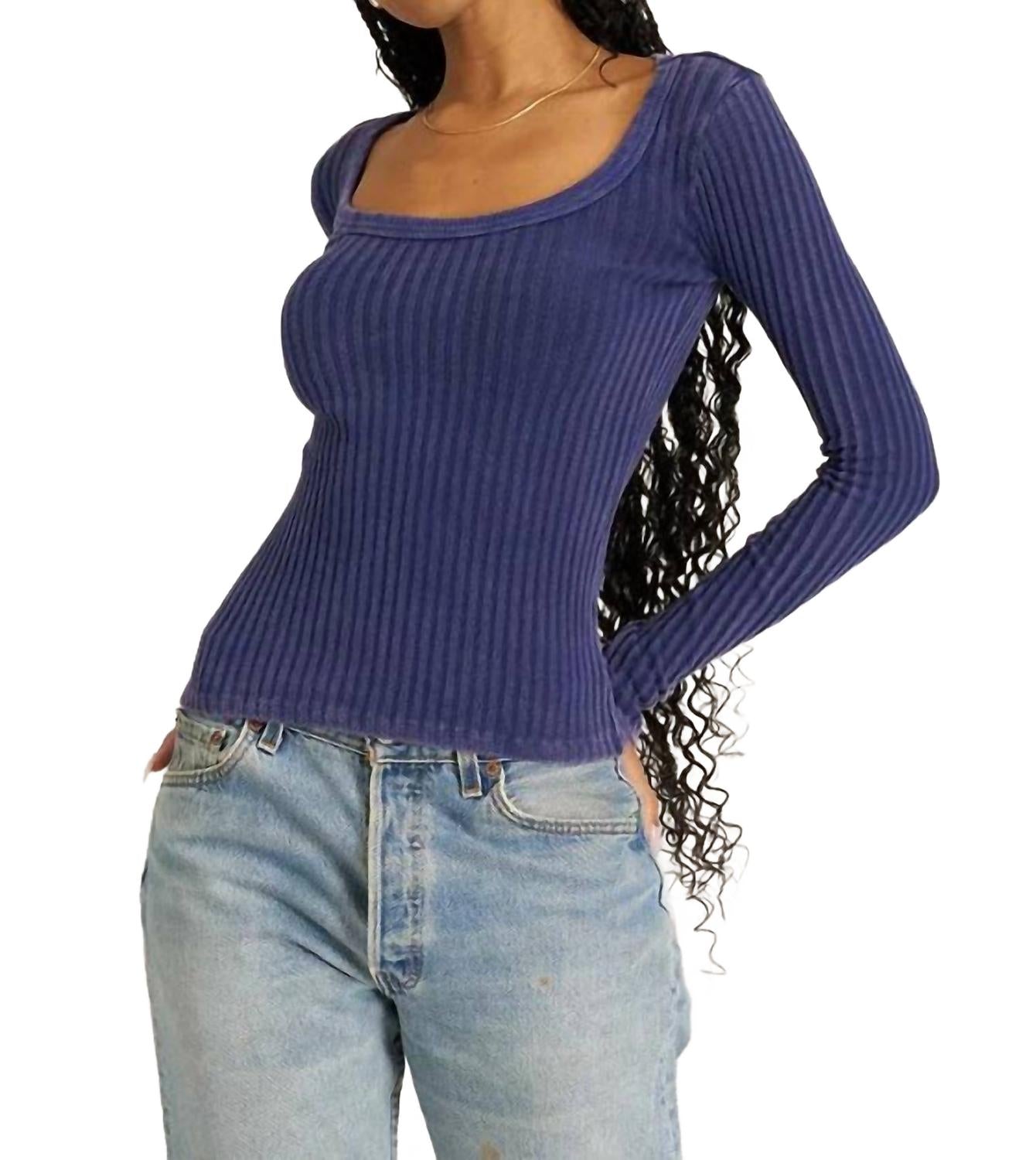 

Что такое топ с длинными рукавами The Scoop Washed Rib в цвете Rich Indigo PROJECT SOCIAL T