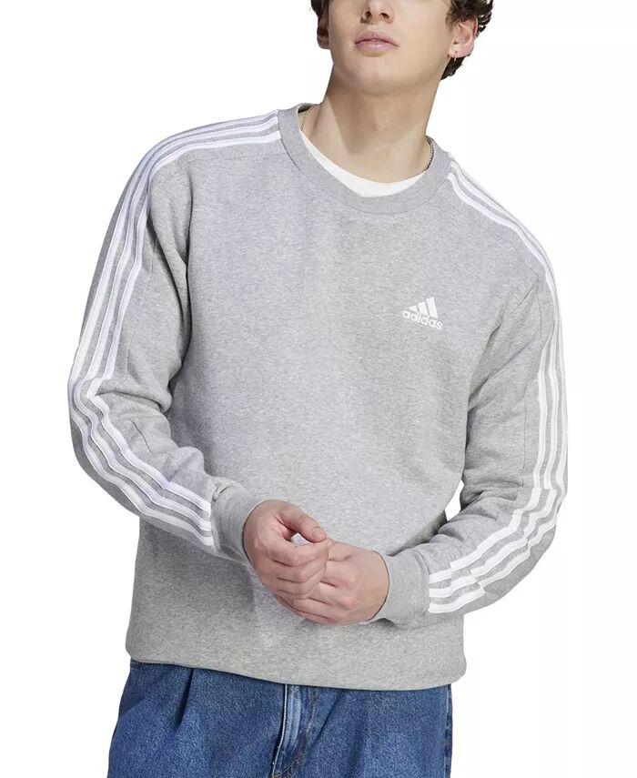 

Мужской флисовый свитшот с 3 полосками Essentials adidas, серый