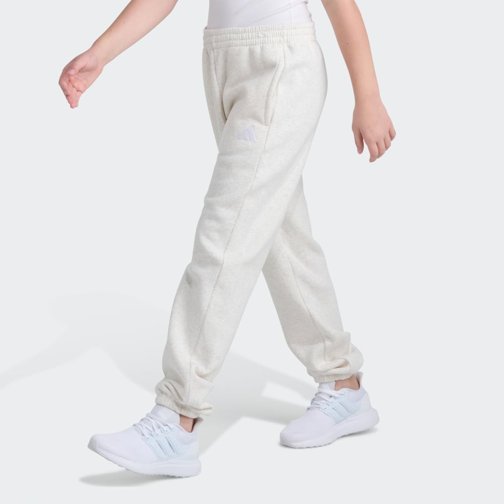 Спортивный костюм Adidas Elastic Waistband Minimal Logo Loose Fleece Heather Jogger, цвет Chalk White Melange — фото 3