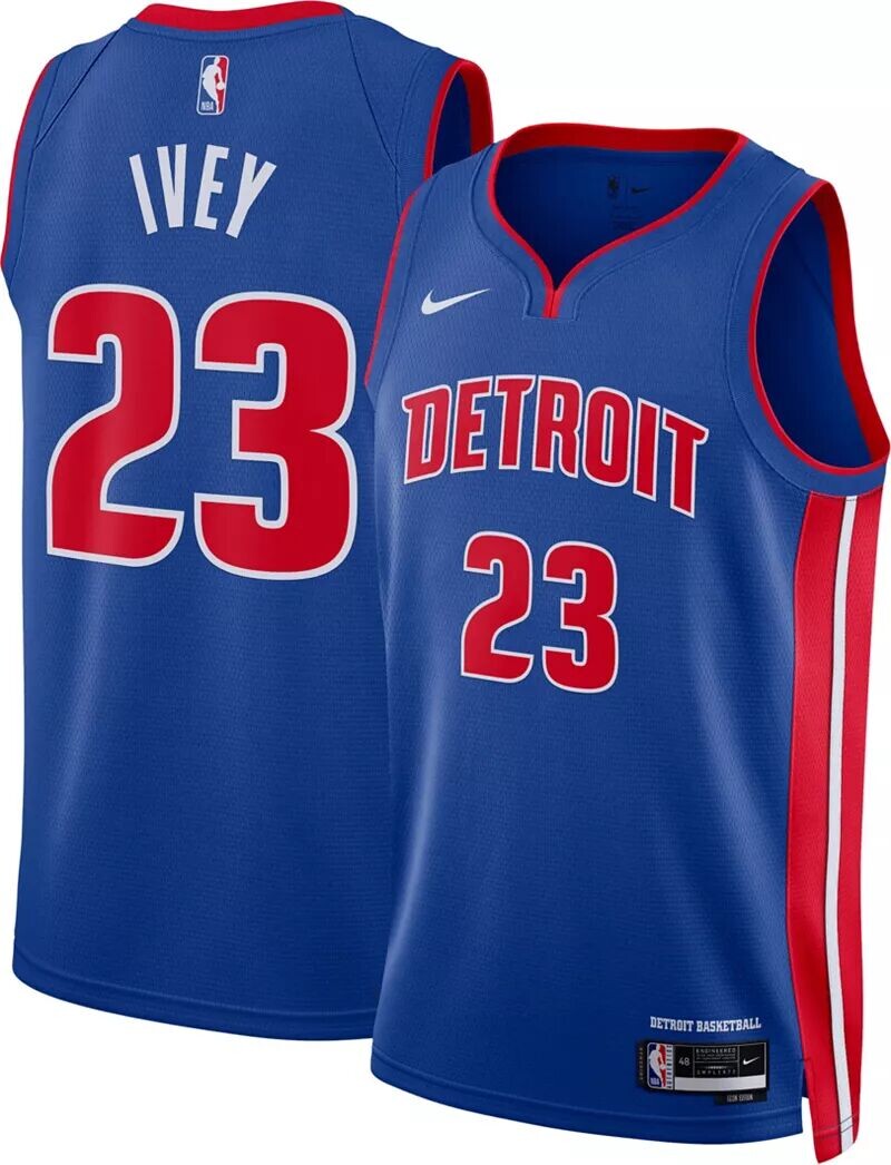 

Мужская майка Nike Detroit Pistons Jaden Ivey #23 Dri-FIT Swingman