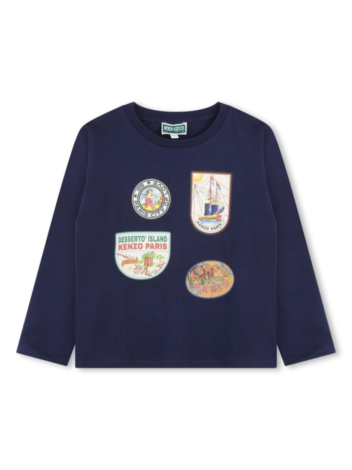 

Kenzo Kids футболка из органического хлопка с логотипом, синий