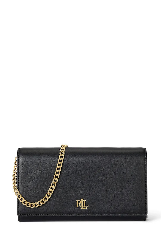 

Кожаная сумка Lauren Ralph Lauren, черный