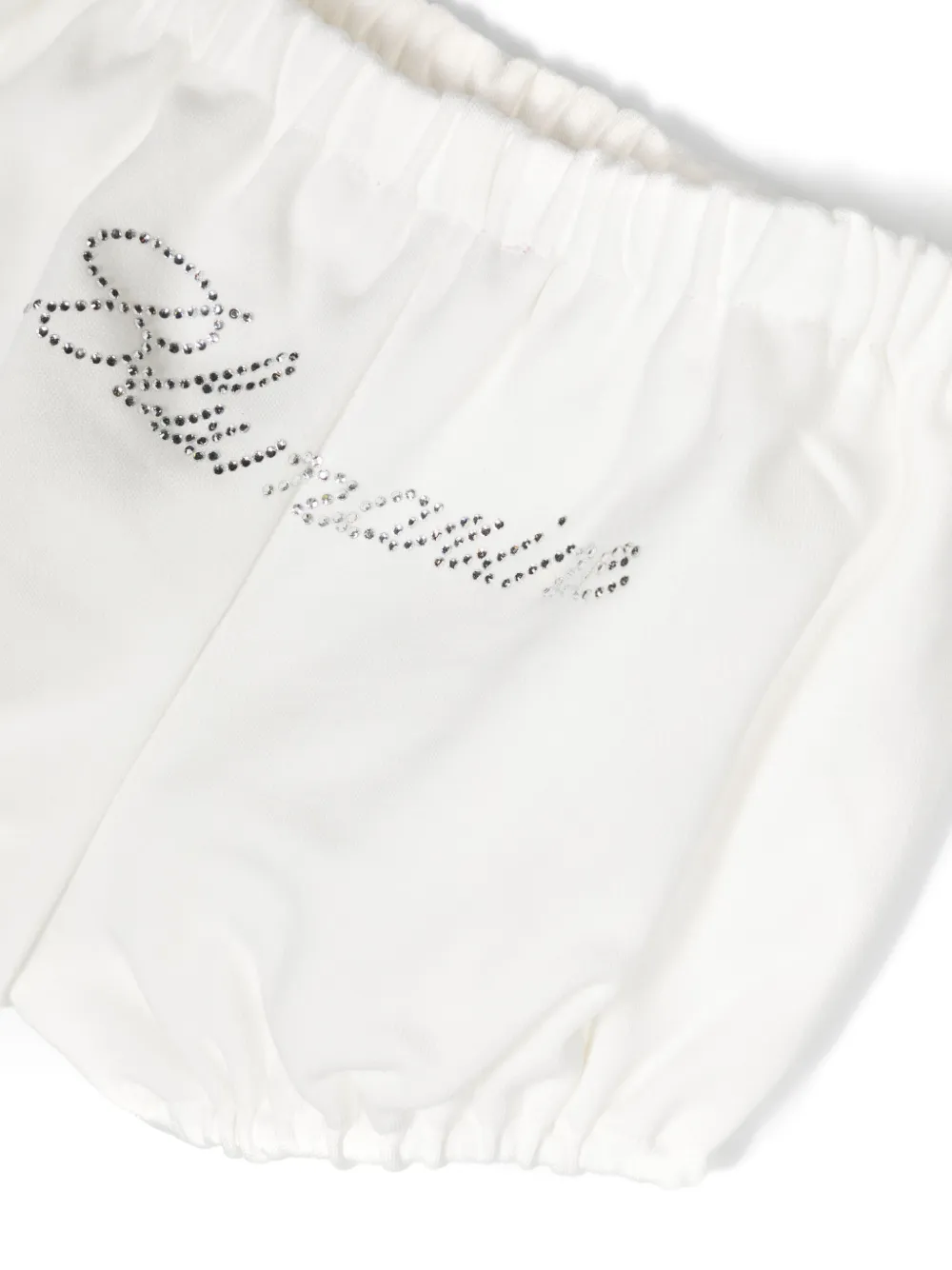 Платье с цветочной аппликацией и логотипом Miss Blumarine, белый — фото 3