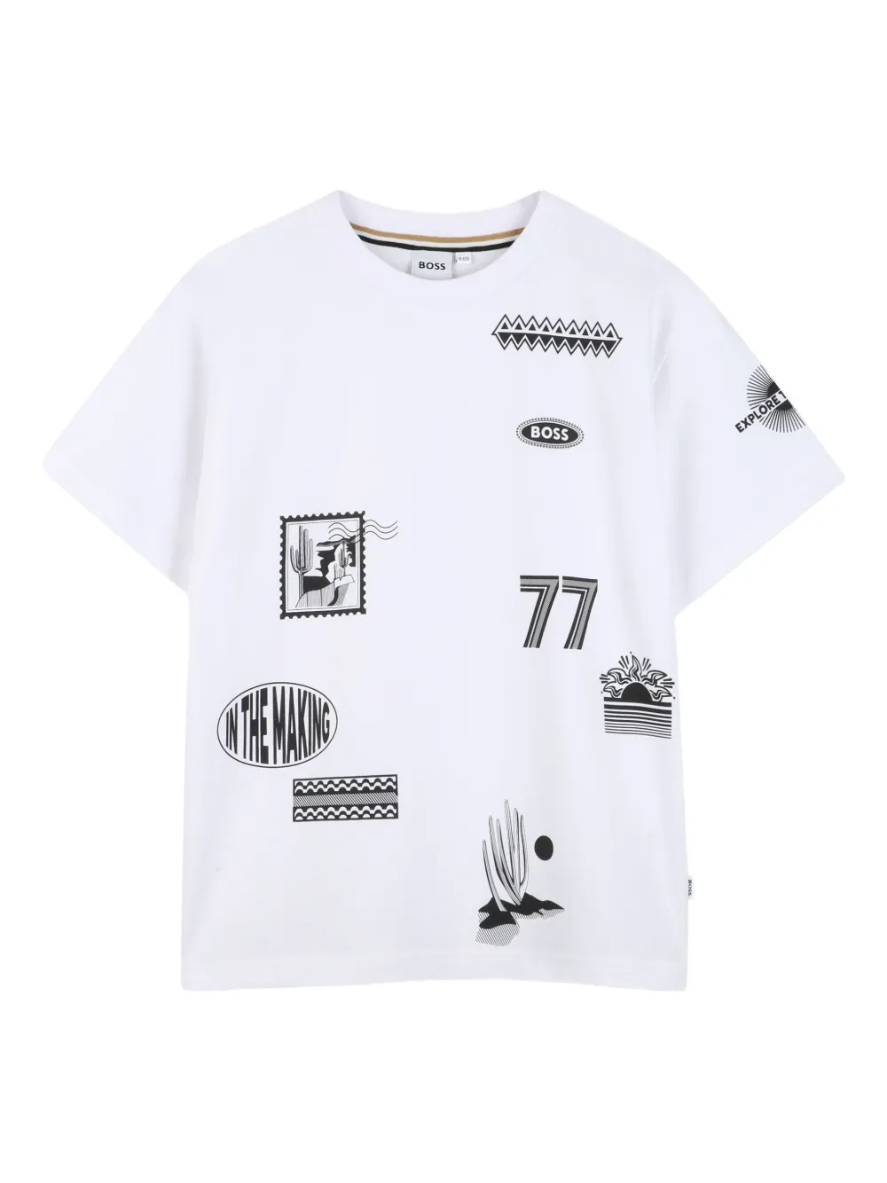 

Футболка с графичным принтом Boss Kidswear, белый
