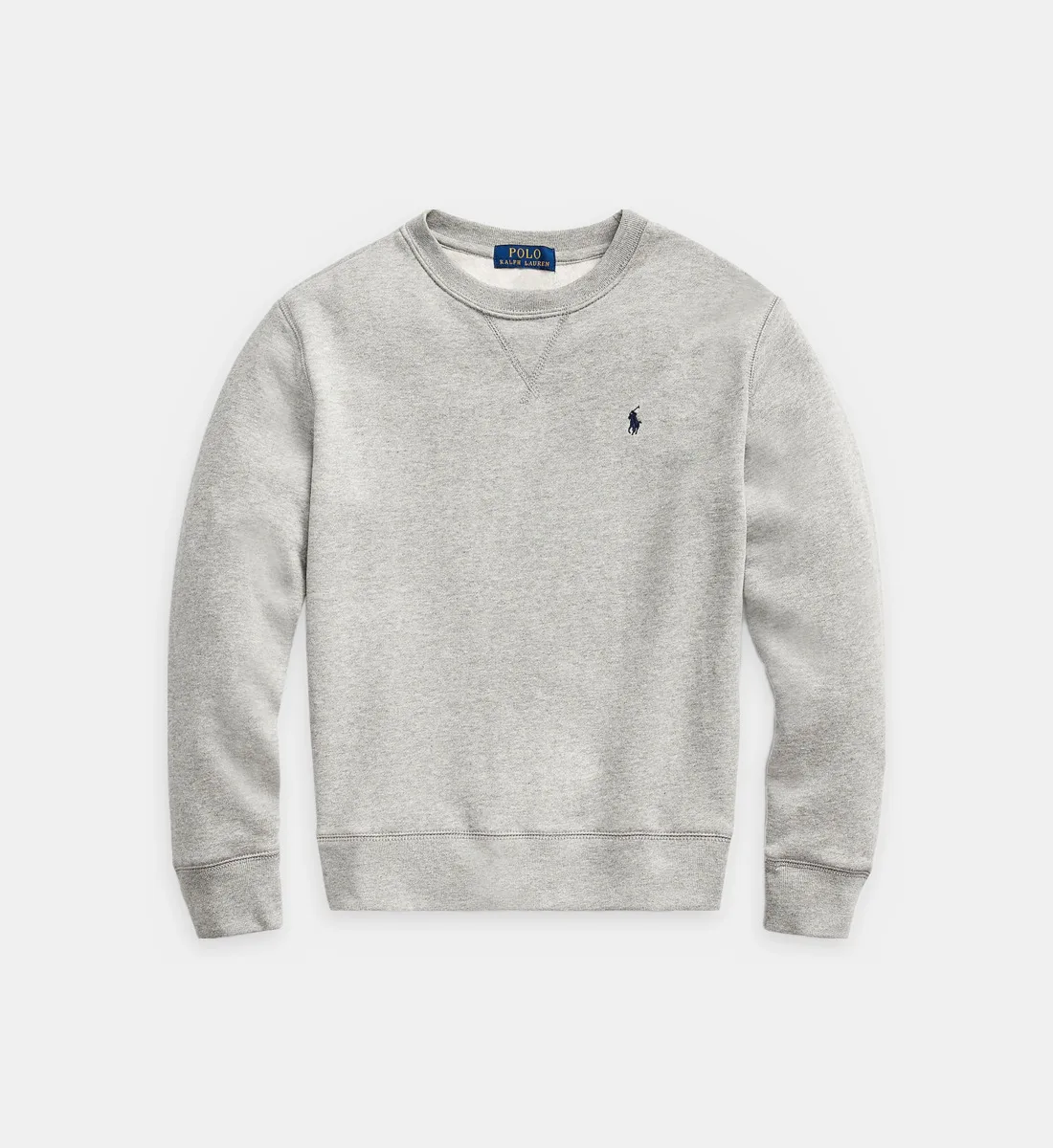 Меланжевый свитшот с логотипом пони POLO RALPH LAUREN, серый