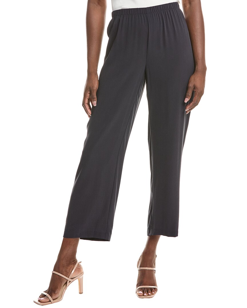 

Прямые шелковые брюки EILEEN FISHER, темно-синий