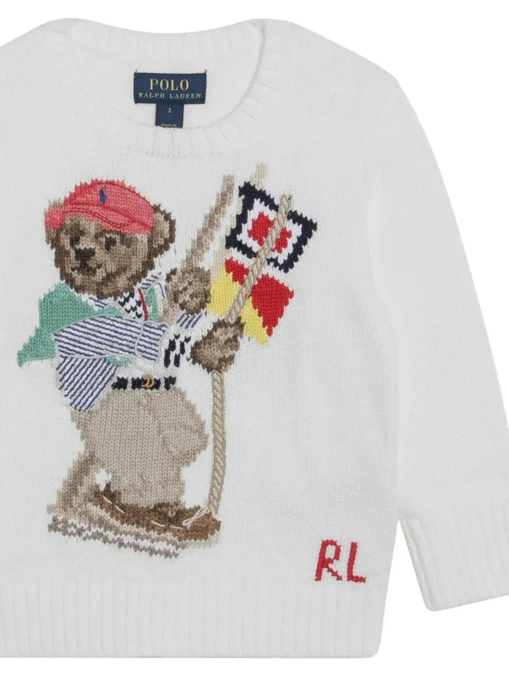 Хлопковый джемпер Polo Bear Polo Ralph Lauren Kids, белый — фото 3