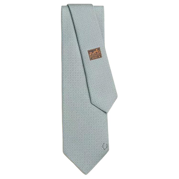 

HERMES Шелковый галстук мужской зеленый, Green