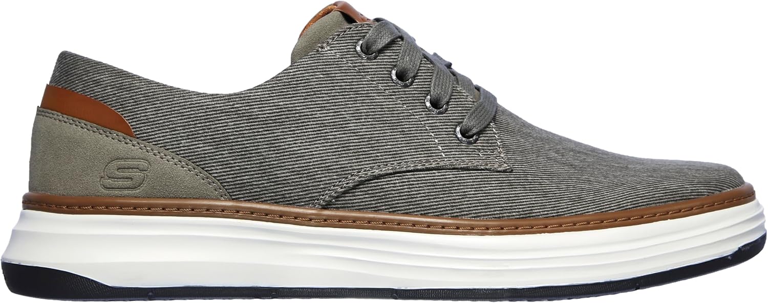 Мужские кроссовки Skechers USA Moreno - Ederson Low Profile с шнуровкой, бежевый — фото 4