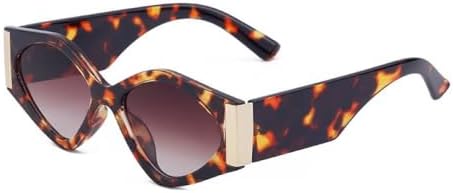 

Винтажные солнцезащитные очки «кошачий глаз» для женщин, ретро-солнцезащитные очки «кошачий глаз» для женщин, модные многоугольные очки, трендовые очки MTZJH, C4 Demi Brown