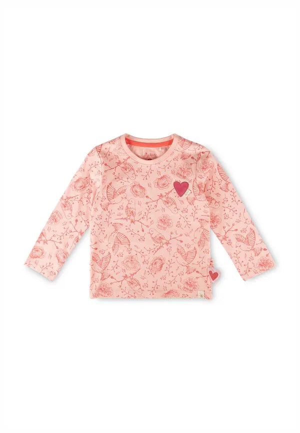 Футболка с длинными рукавами langarmshirt с изображением птиц Sigikid, Hellrosa