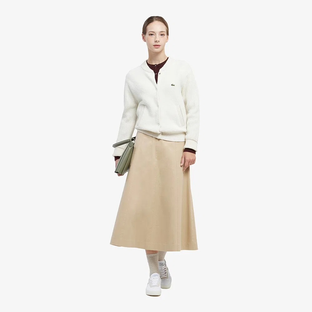 Юбка Lacoste чинос длинная клёш бежевая — фото 3