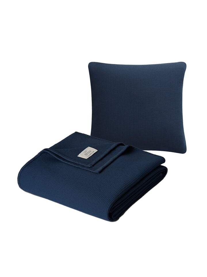 

Одеяло Cradle Studio Set Wohn & Kissenbezug Piqué Marine, синий