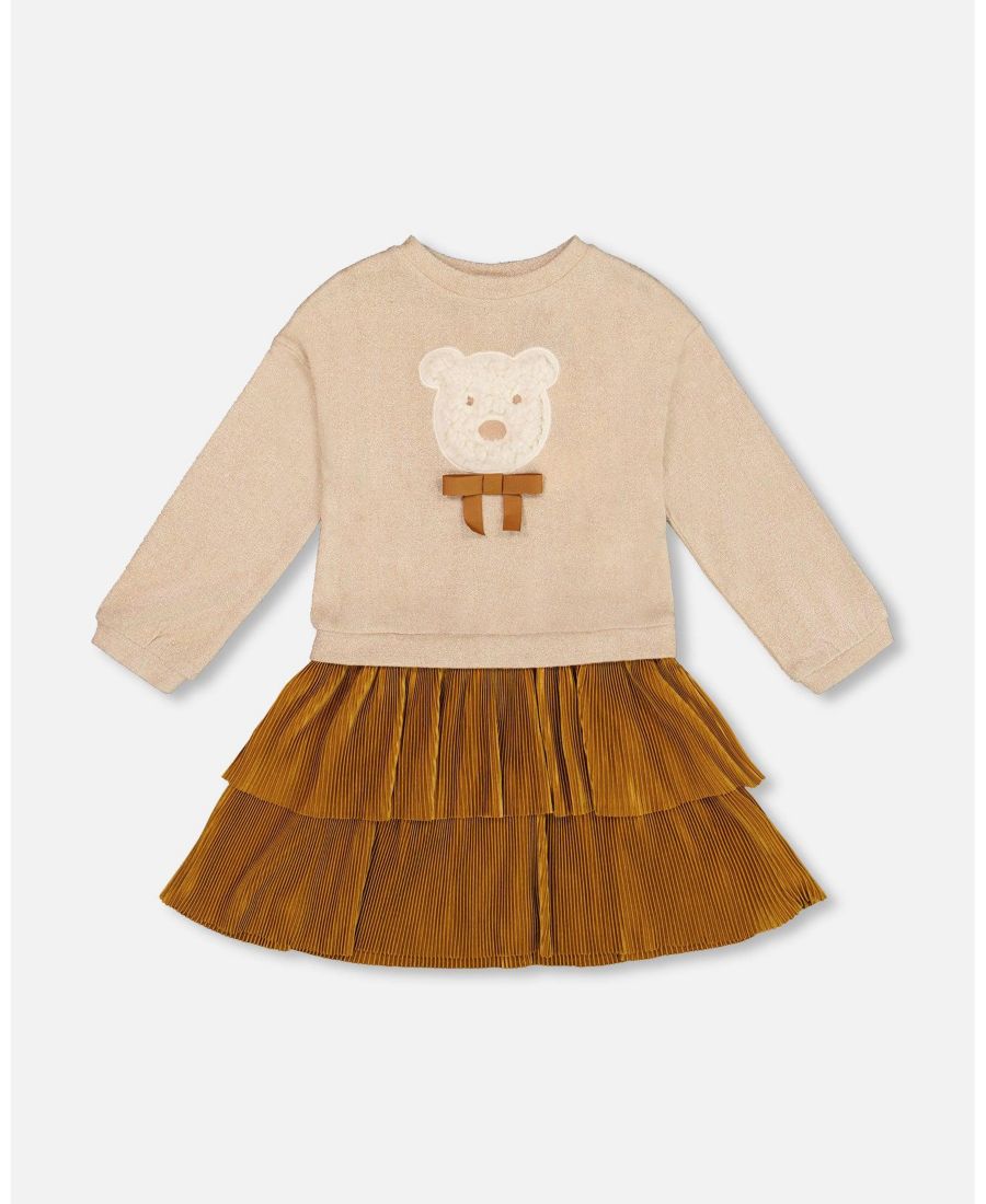 

Двухслойное платье для девочек-малышек, карамельно-коричневого цвета, с многослойной юбкой - для малышек/детей Deux par Deux, Caramel brown