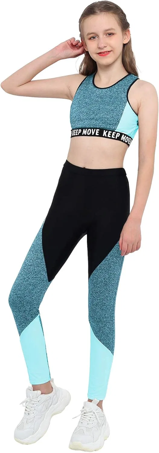 Детский спортивный костюм из топа и леггинсов Yartina, Blue — фото 2