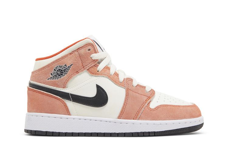 Кроссовки Air Jordan Air Jordan 1 Mid SE GS 'Orange Suede', оранжевый — фото 2