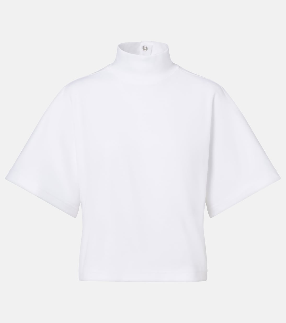 

Хлопковая футболка с высоким воротником из джерси Alaïa, Blanc