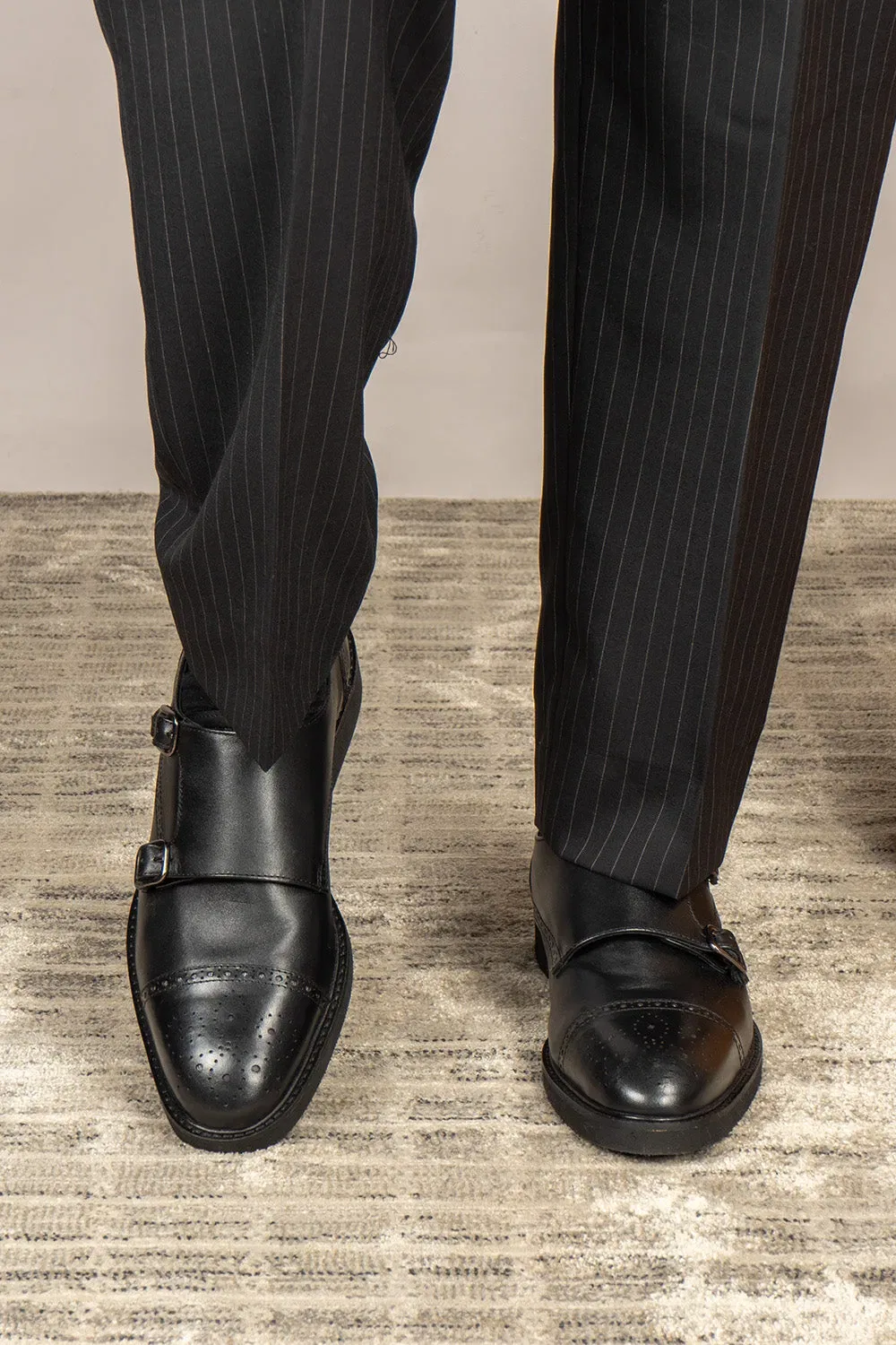 Туфли броги monk strap из кожи Shelby от Oswin Hyde, черный — фото 4