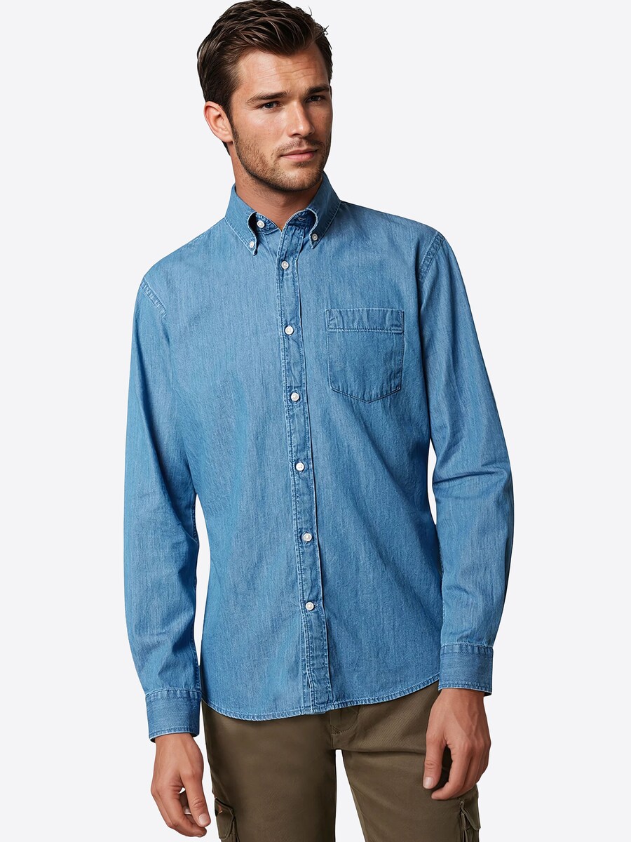 

Рубашка на пуговицах классического кроя PIERRE CARDIN, Blue