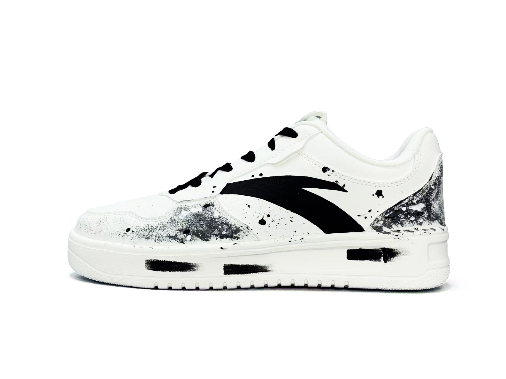 

ANTA Легкие нескользящие износостойкие низкие кроссовки для скейтбординга Unisex черно-белые